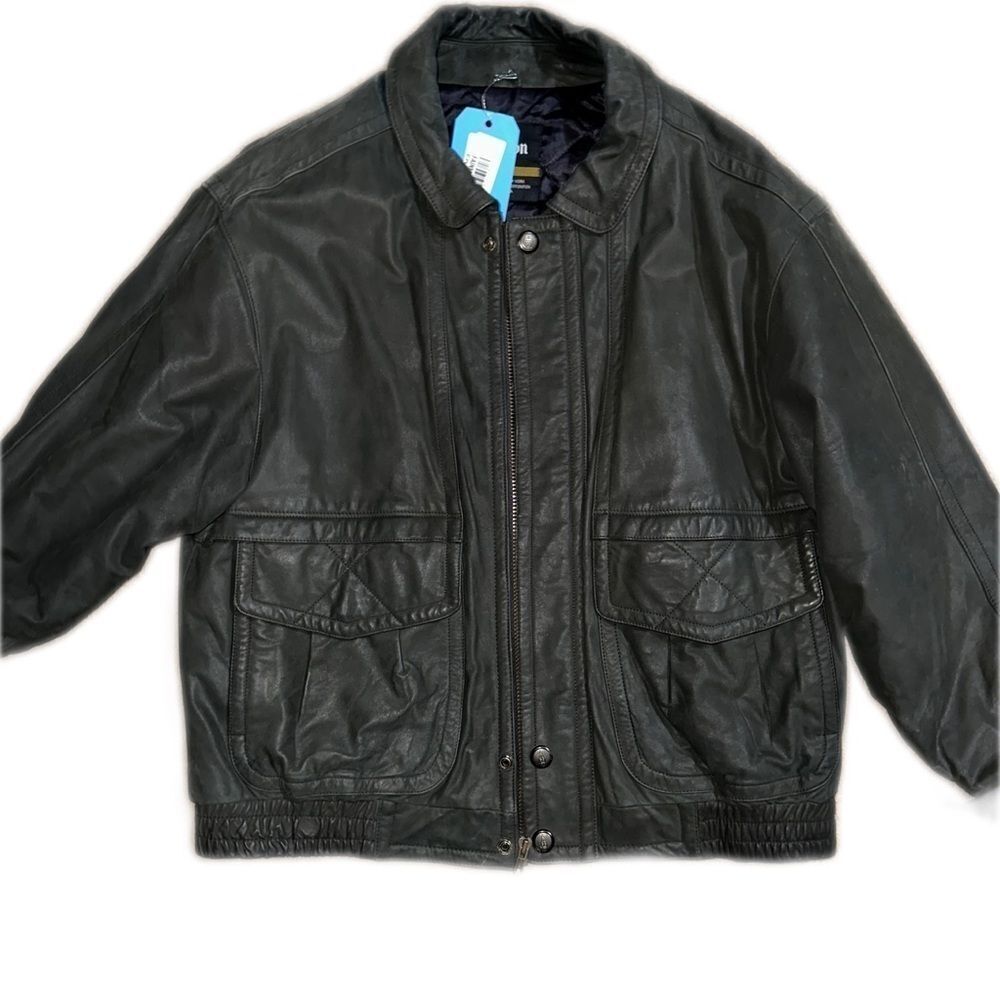 Suede leather jacket. Dark green. NWT